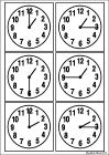 Clock Cards - Time Coloring  Pages